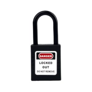 ONEBIZ Compact Safety Electrical Padlock Black OB 14-BDG15UDKD1K Thermoplastic Safety Padlock