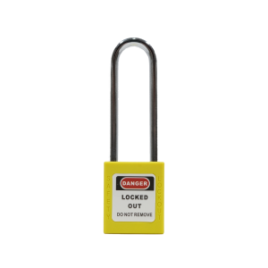ONEBIZ Long Shackle Safety Padlock Yellow OB 14-BDG22DKD1K Thermoplastic Safety Padlock