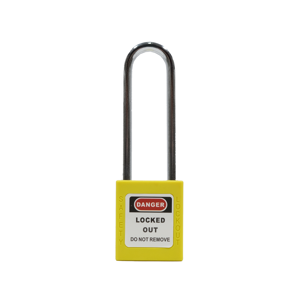 ONEBIZ Long Shackle Safety Padlock Yellow OB 14-BDG22DKD1K Thermoplastic Safety Padlock